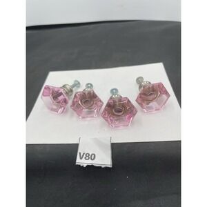 4-Drawer Door Knob Lot Diamond Crystal Cabinet Handle Pull Acrylic(v80)